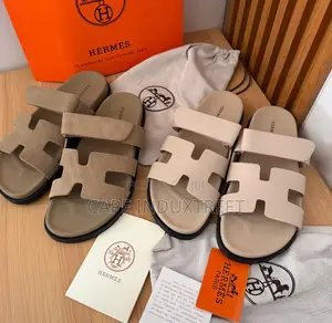 Luxury Double Strap Hermis Slides – Neutral Edition