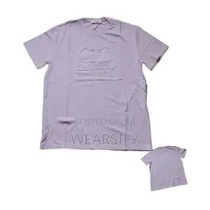 Stretchy Round Neck T-Shirt With Embossed “Cp” Script – Lavender