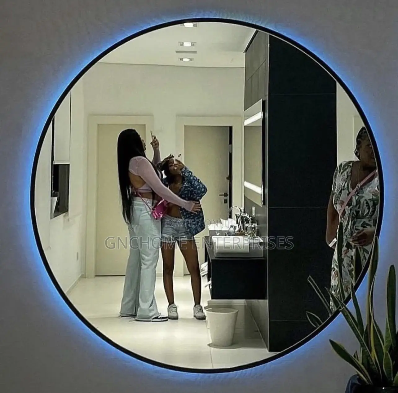 Back Lights Mirror Black Frame