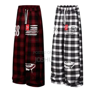 Oversized Plaid Wide Leg Pants