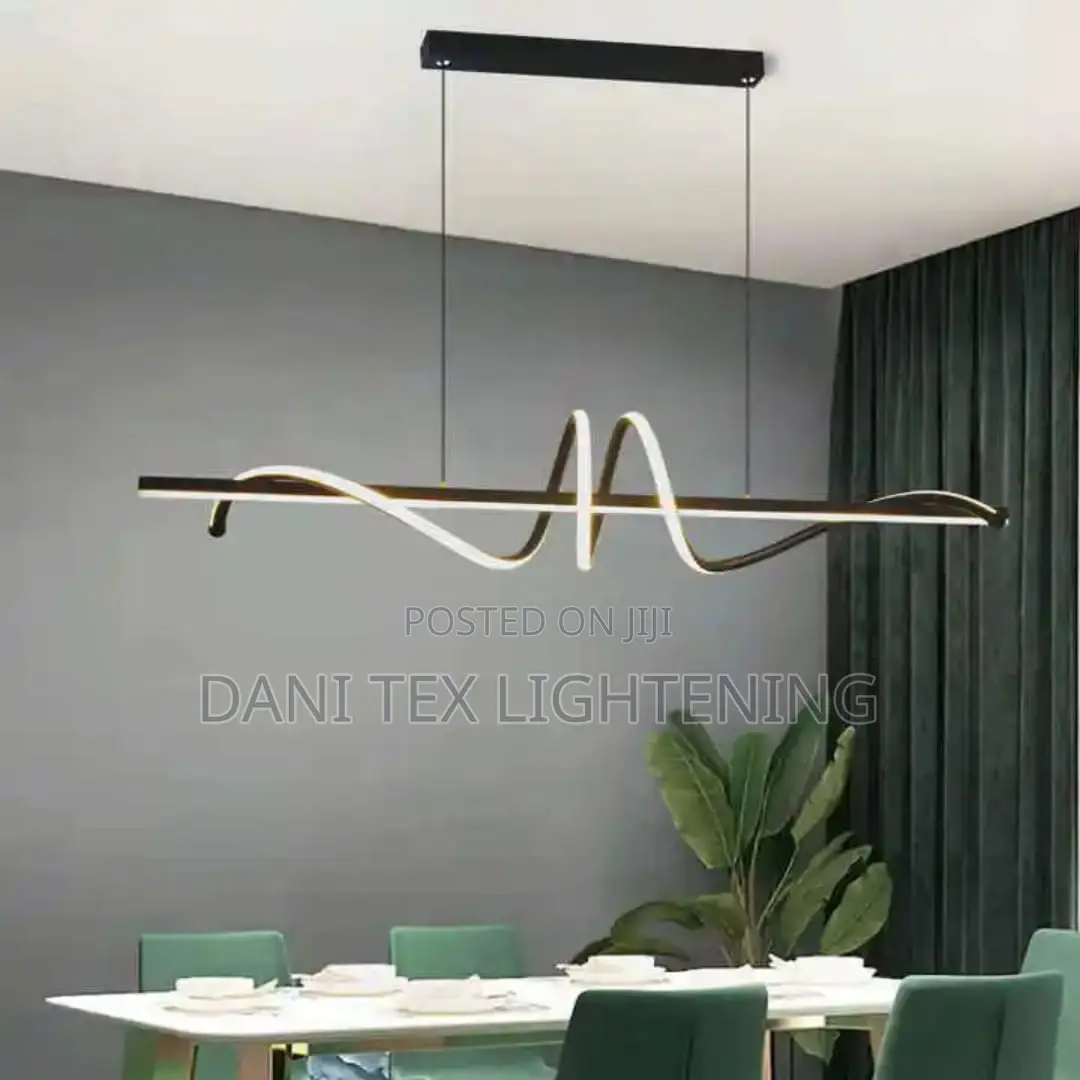 New Curved Dining Desk Led Pendant Lamp Nordic Modern Simple Kitchen