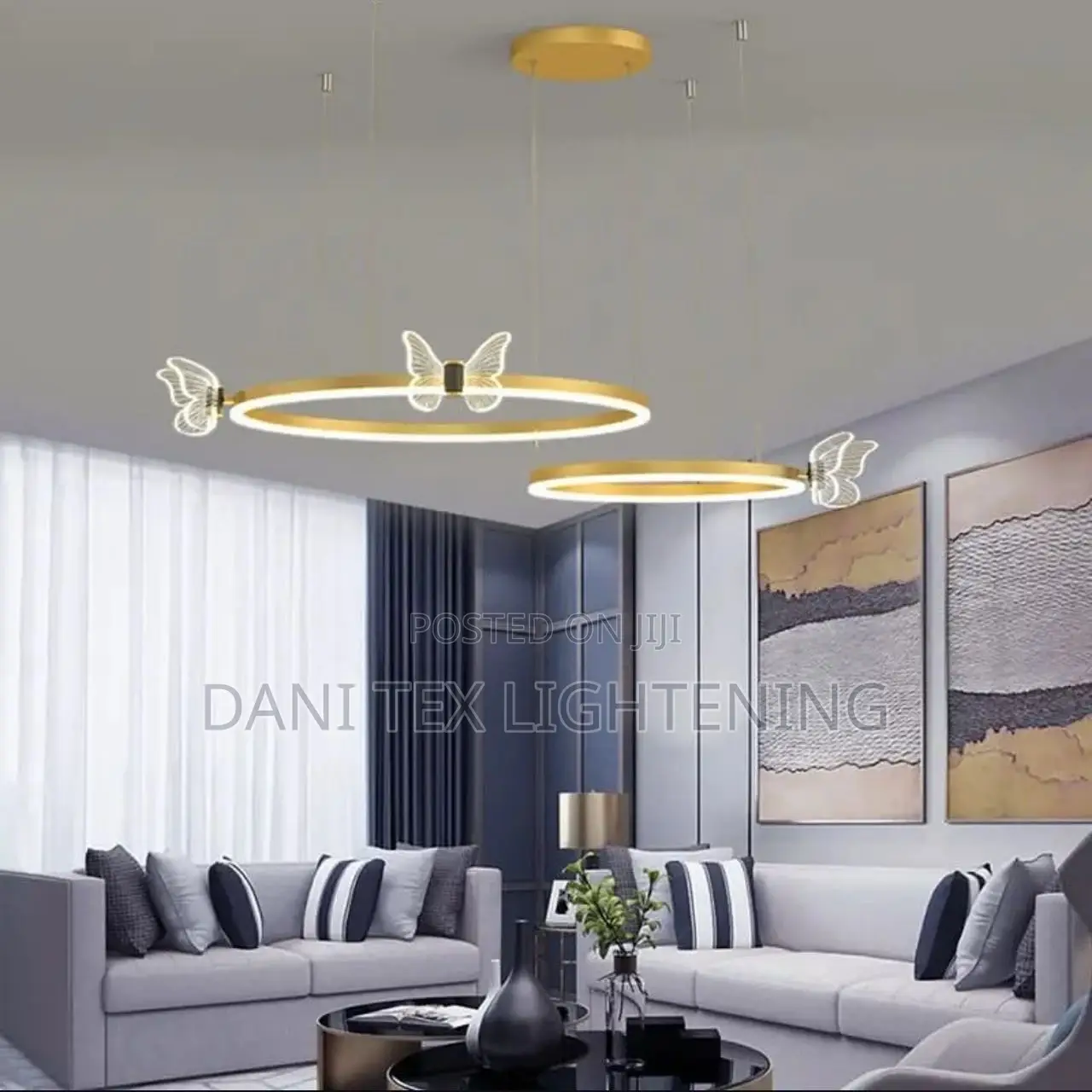 Modern Nordic Butterfly Ring Led Pendant Lamps Dimmable for Table