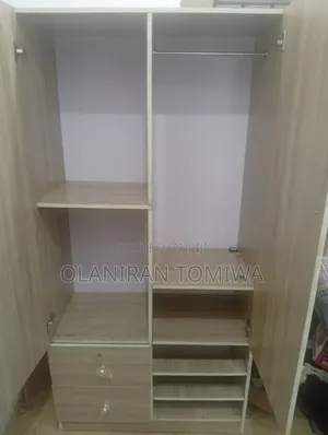 Modern 2-Door Wardrobe for Sale – Light Oak Finish in Ibadan