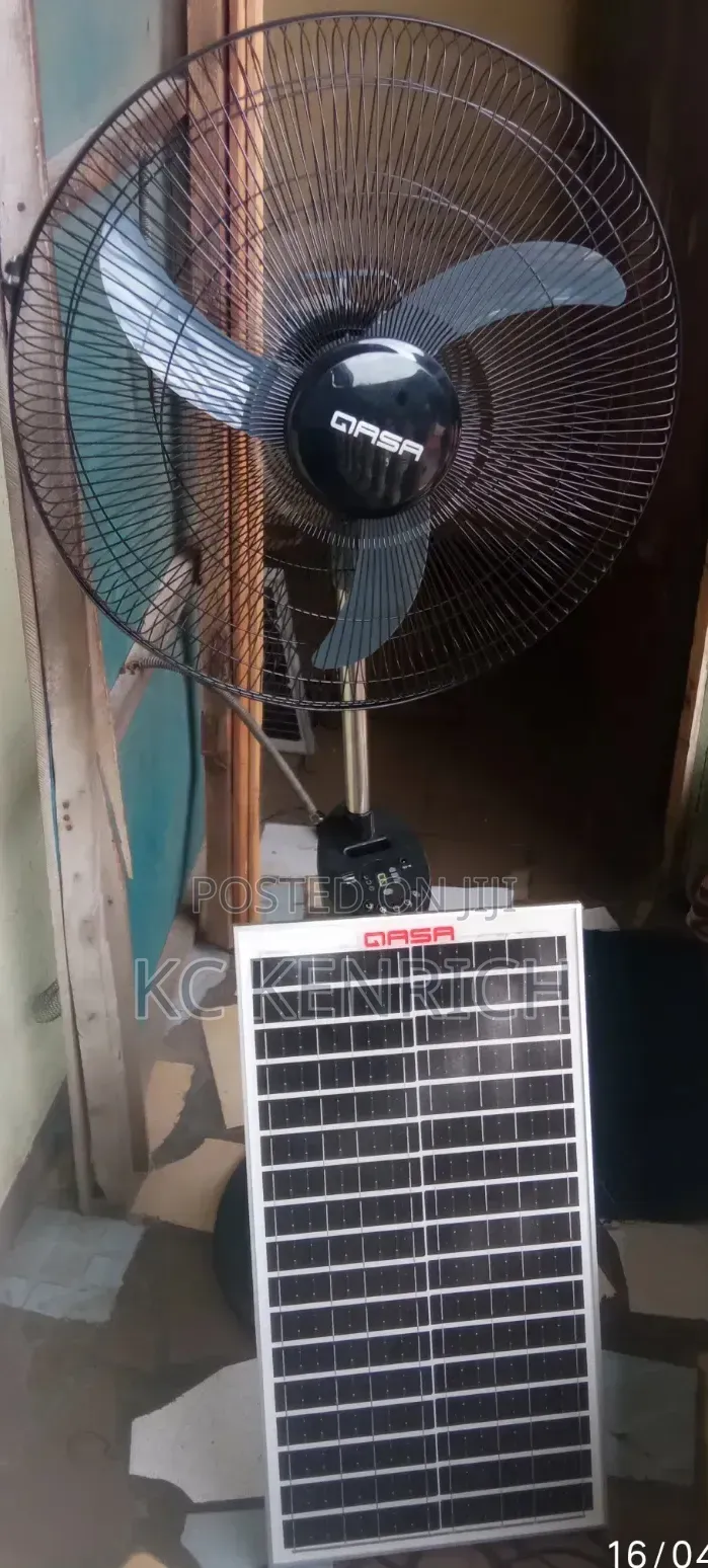 Qasa Fan With Solar Panel and 2 Bulbs