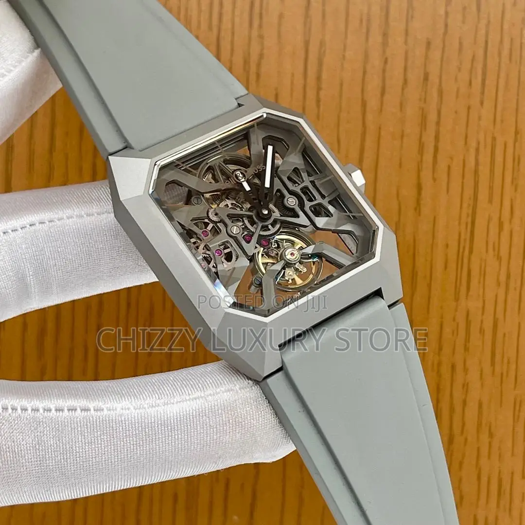 Bvlgari Quality Luxury Men Chronograph Rubber Strap Wristwatch