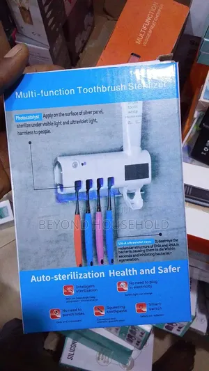 3-in-1 Uv Toothbrush Steriliser Automatic Toothpaste Dispenser Holder