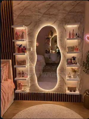 Vanity Mirror And Rack Combo