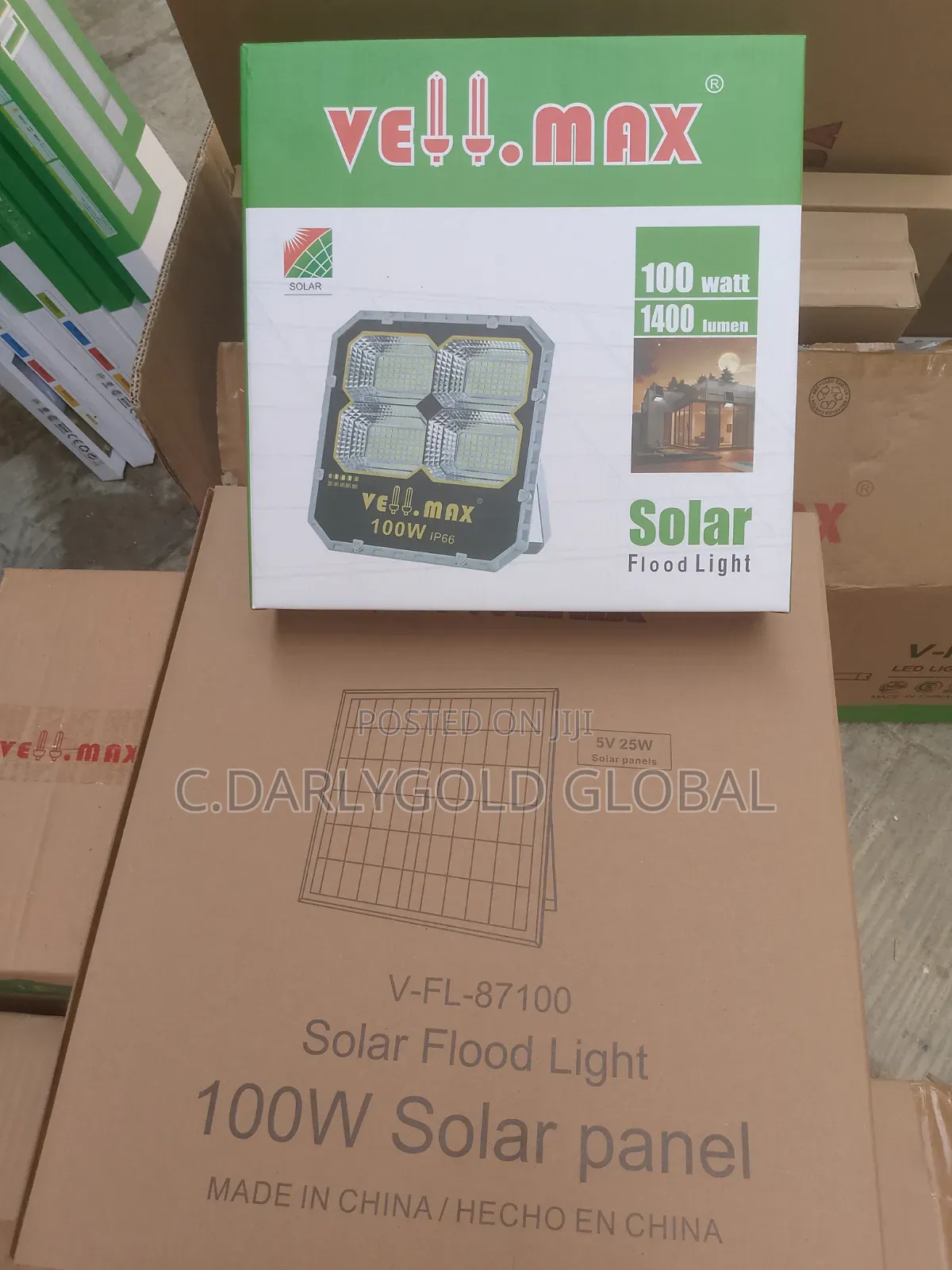 Vellmax 4eye 100w Solar Flood Light With Separate Panel