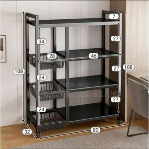 Branded Multipurpose Kitchen Storage Rack With 4-Tier Removable Wire