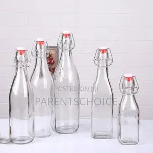 Glass Bottle With Plastic Swing Lid-250ml/500ml/750ml /1000ml- 1pc