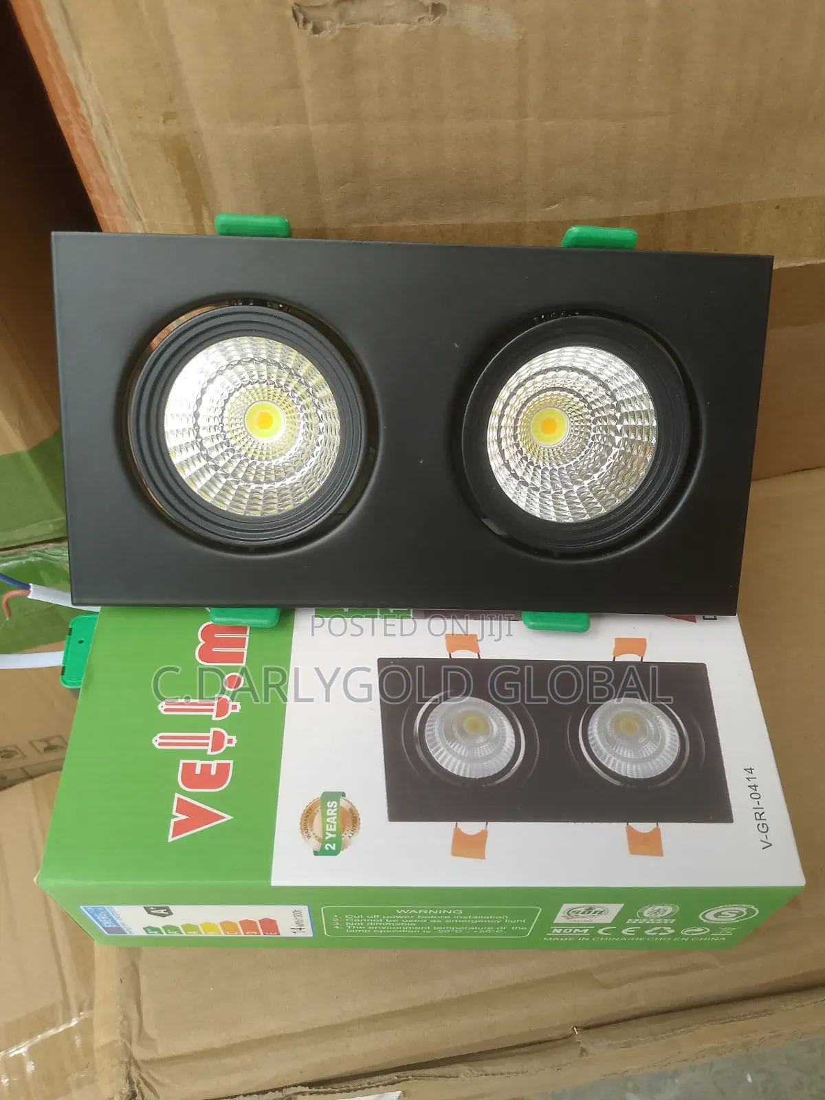 Vellmax Double Recessed Cast Black Body Light