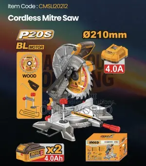 Cmsli20212 20v Cordless Mitre Saw With 2 Batteries & Charger
