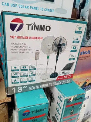Tinmo 18" Rechargeable Solar Fan With Remote Panel