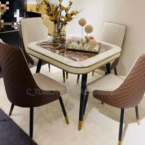 4-seater Dining Set Features A Luxurious Marble-top Table