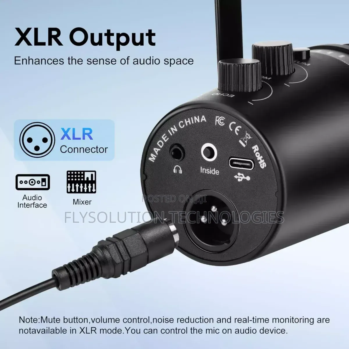 Dynamic Podcast Microphone XLR/Usb Echo Adjustable Noise Cancellation
