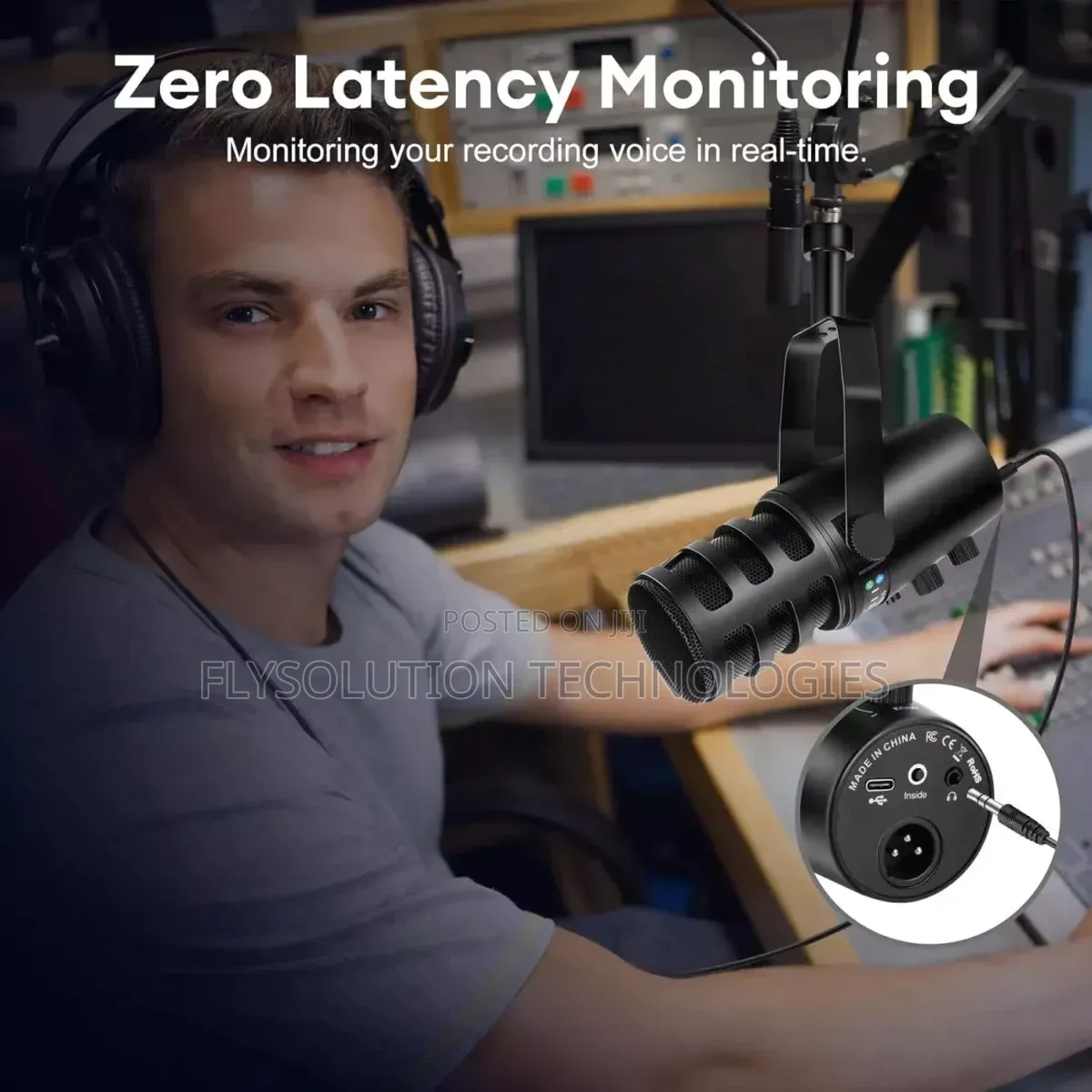 Dynamic Podcast Microphone XLR/Usb Echo Adjustable Noise Cancellation