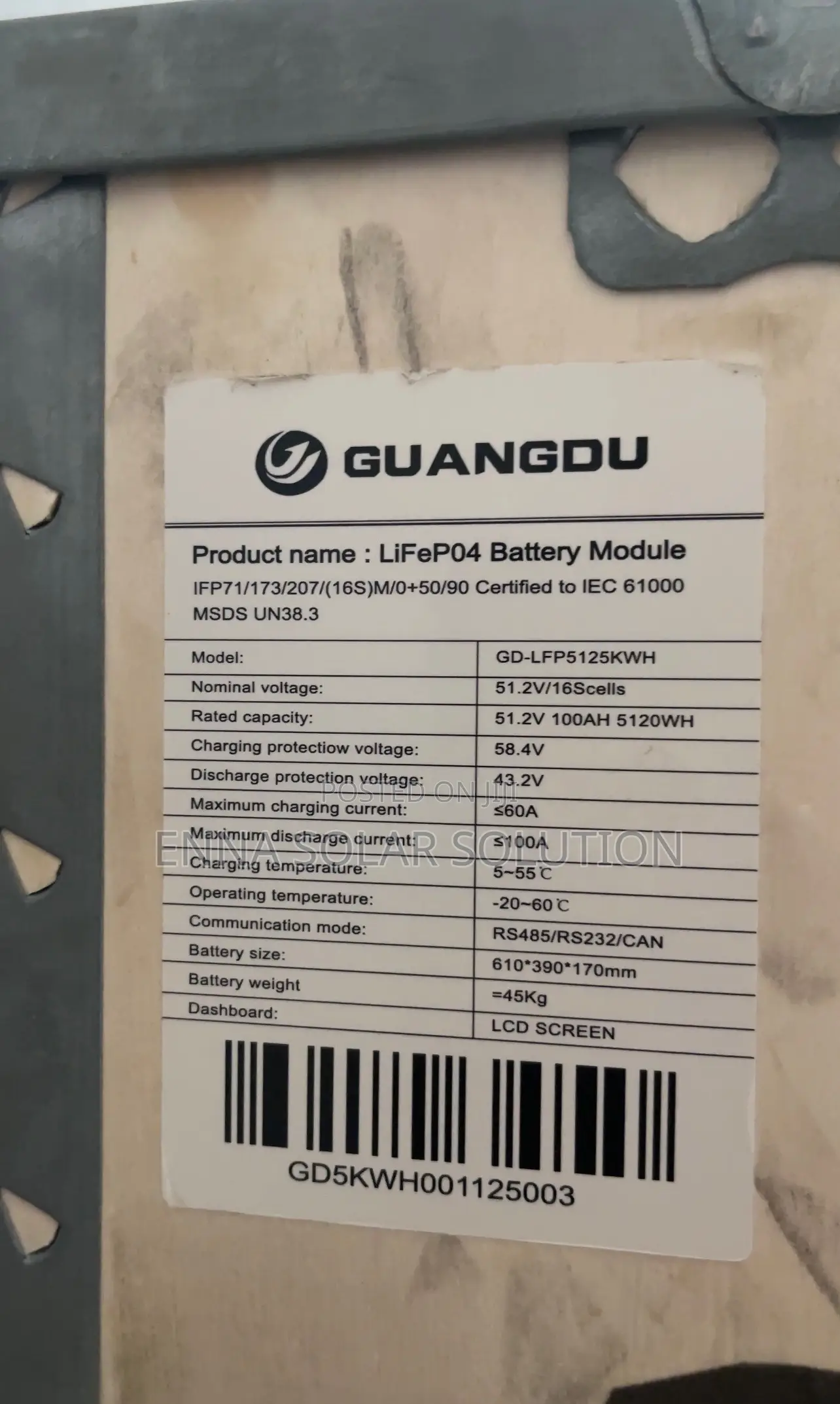 5kwh 48v Lithium Battery Guangdu