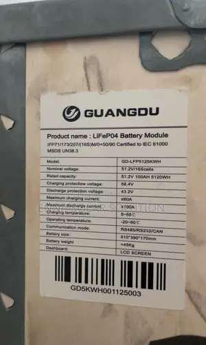 5kwh 48v Lithium Battery Guangdu