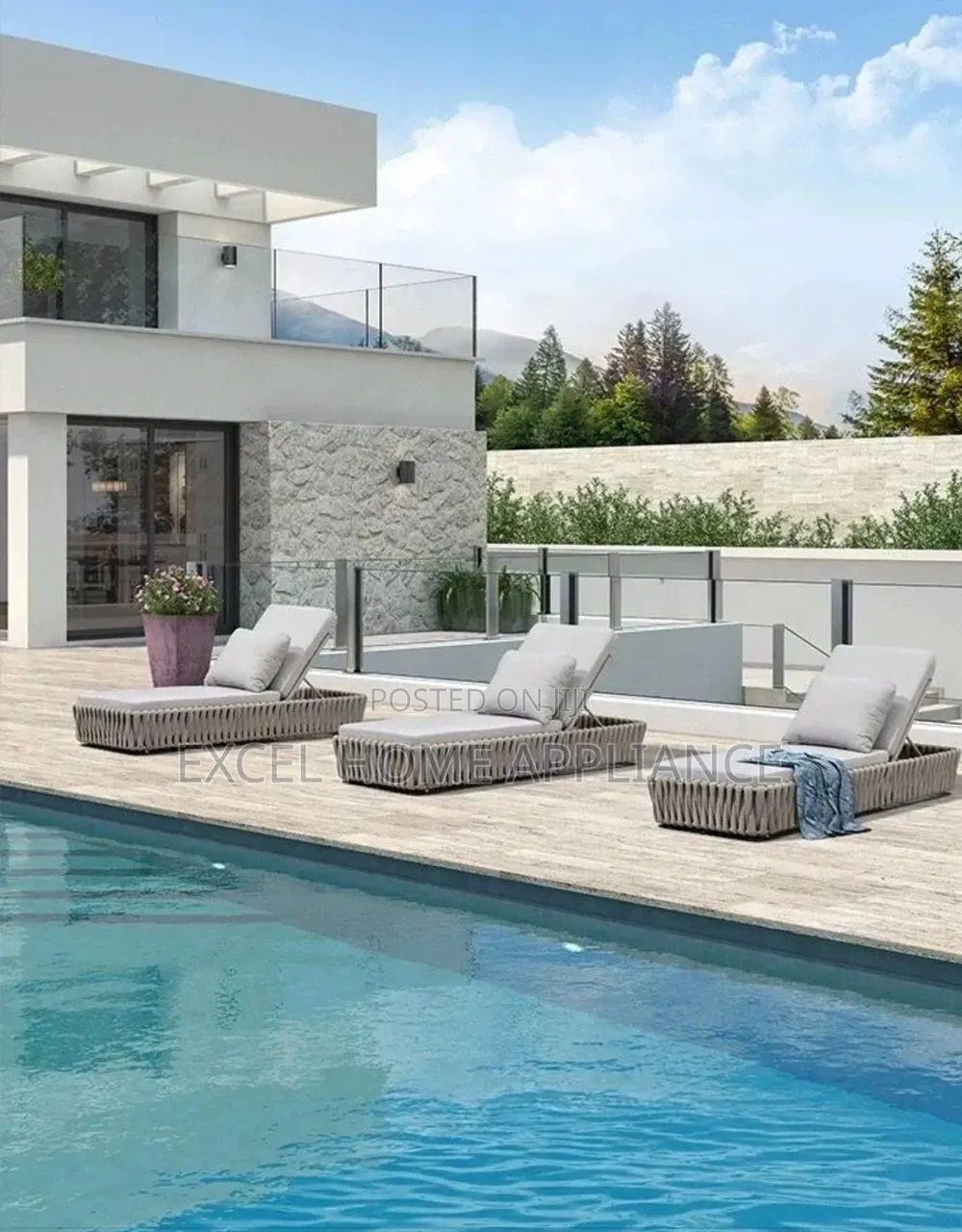 Modern Luxury Villa Poolside Lounge Design