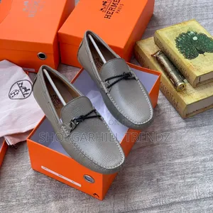 Mens Hermes Drivers Leather and Suede Loafes