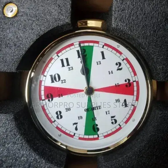 Brass Quartz Radio Sector Clock
