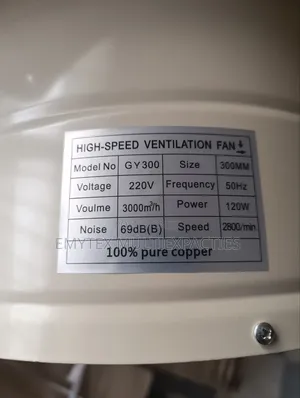 High Speed Ventilation Fan Gy-300 12"