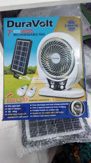 Duravolt Desktop Solar Fan W Bulbs and Panel