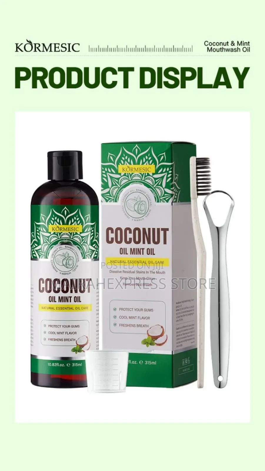 Mint Oil-Pulling Whitening Mouthwash Oil 315ml.