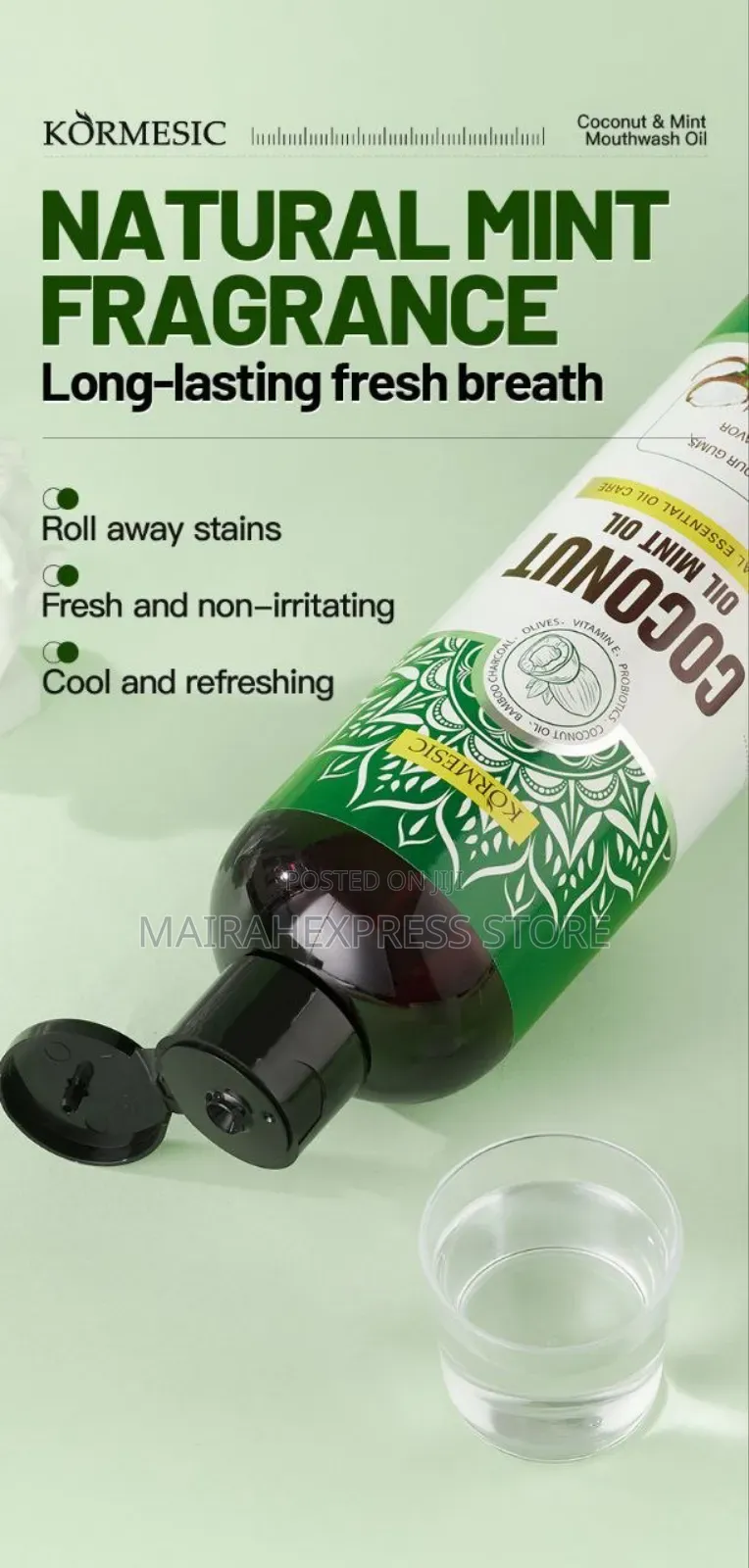 Mint Oil-Pulling Whitening Mouthwash Oil 315ml.