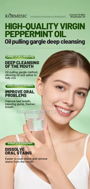 Mint Oil-Pulling Whitening Mouthwash Oil 315ml.