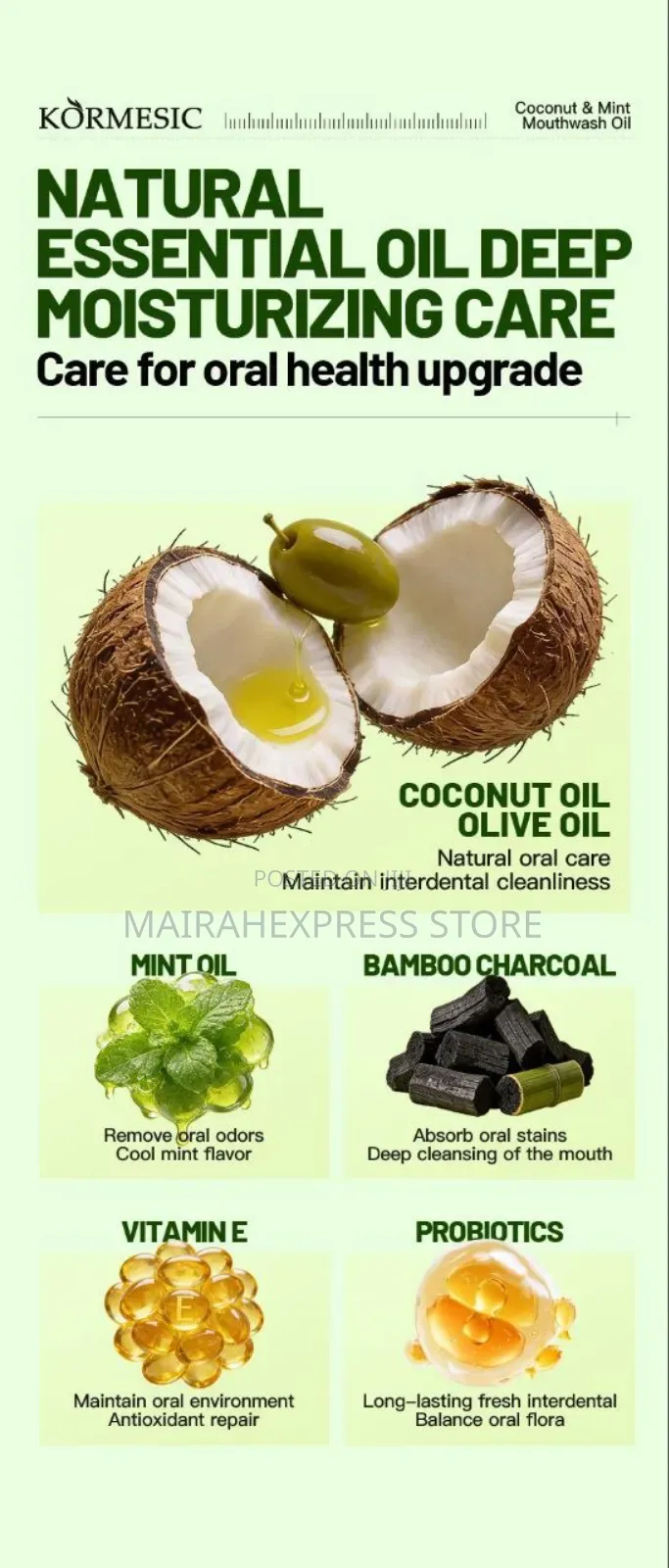Mint Oil-Pulling Whitening Mouthwash Oil 315ml.