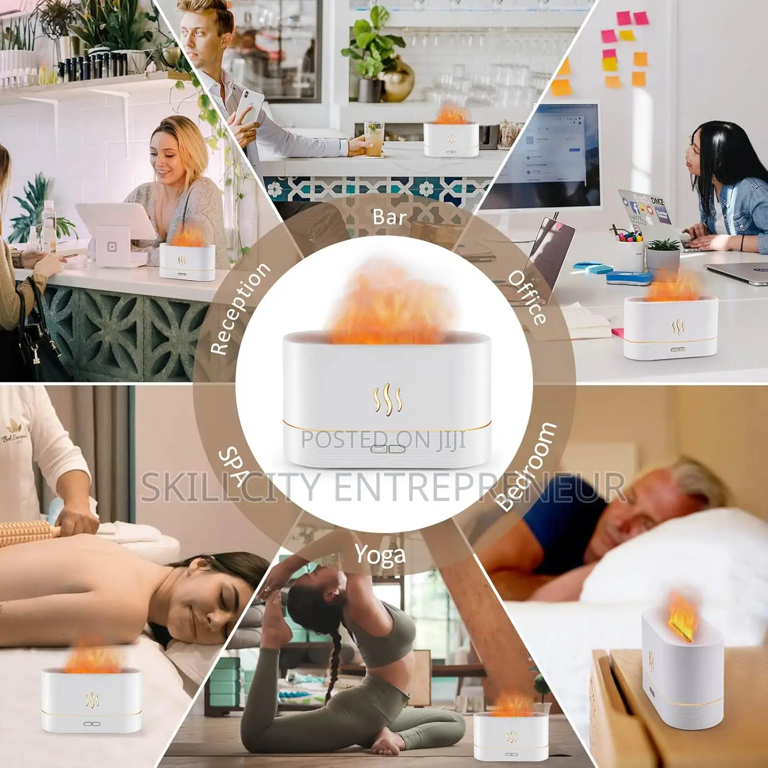 7 Flame Colors Noiseless Essential Oil Diffuser