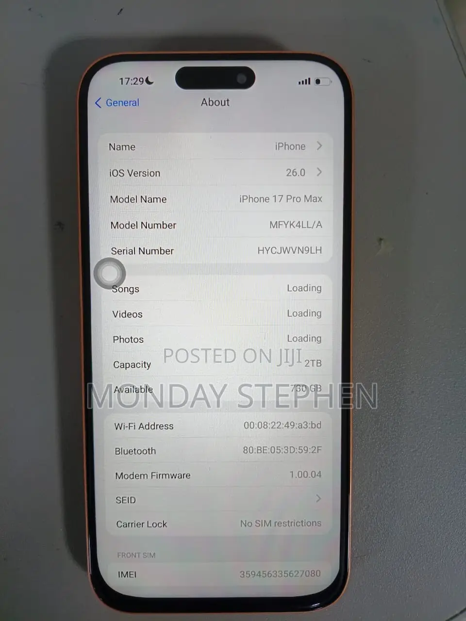 Apple iPhone 17 Pro Max 2 TB Orange