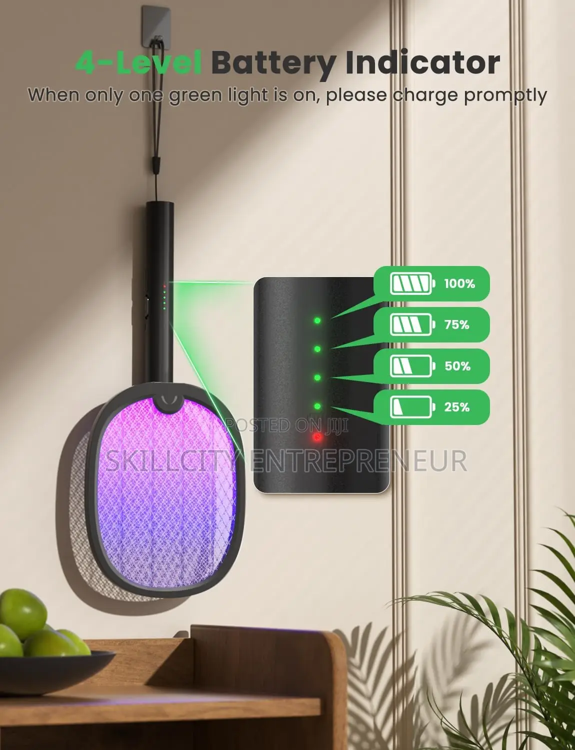 Foldable Electric Mosquito Killer Fly Swatter