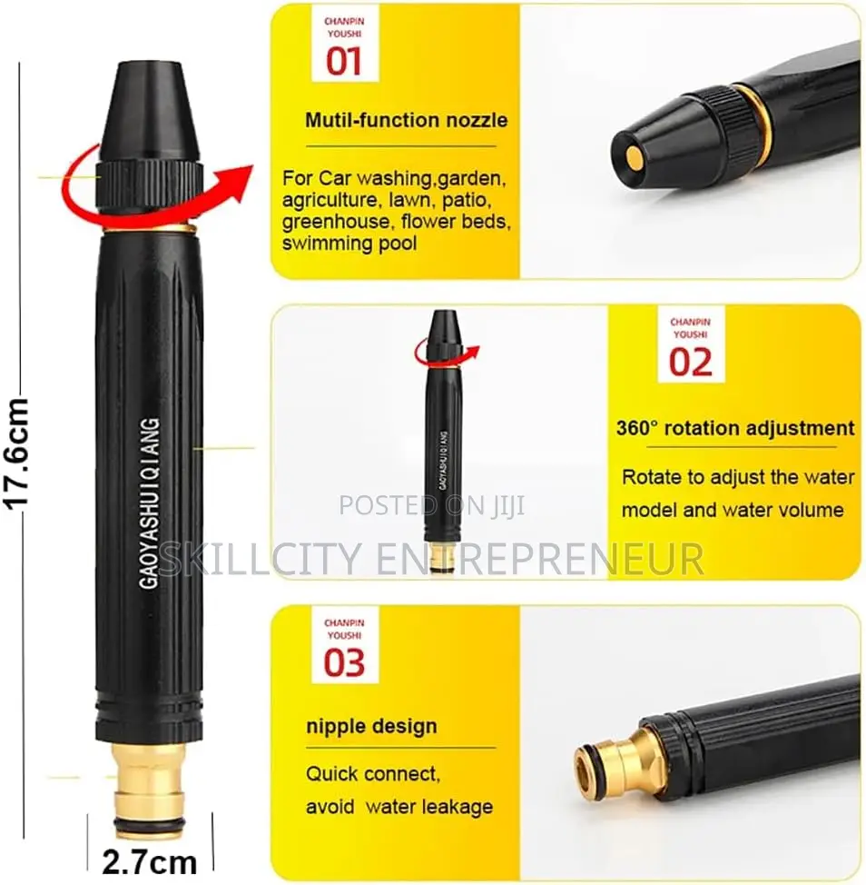 Pressure Water Gun Nozzle Adjustable Car Washer Gun
