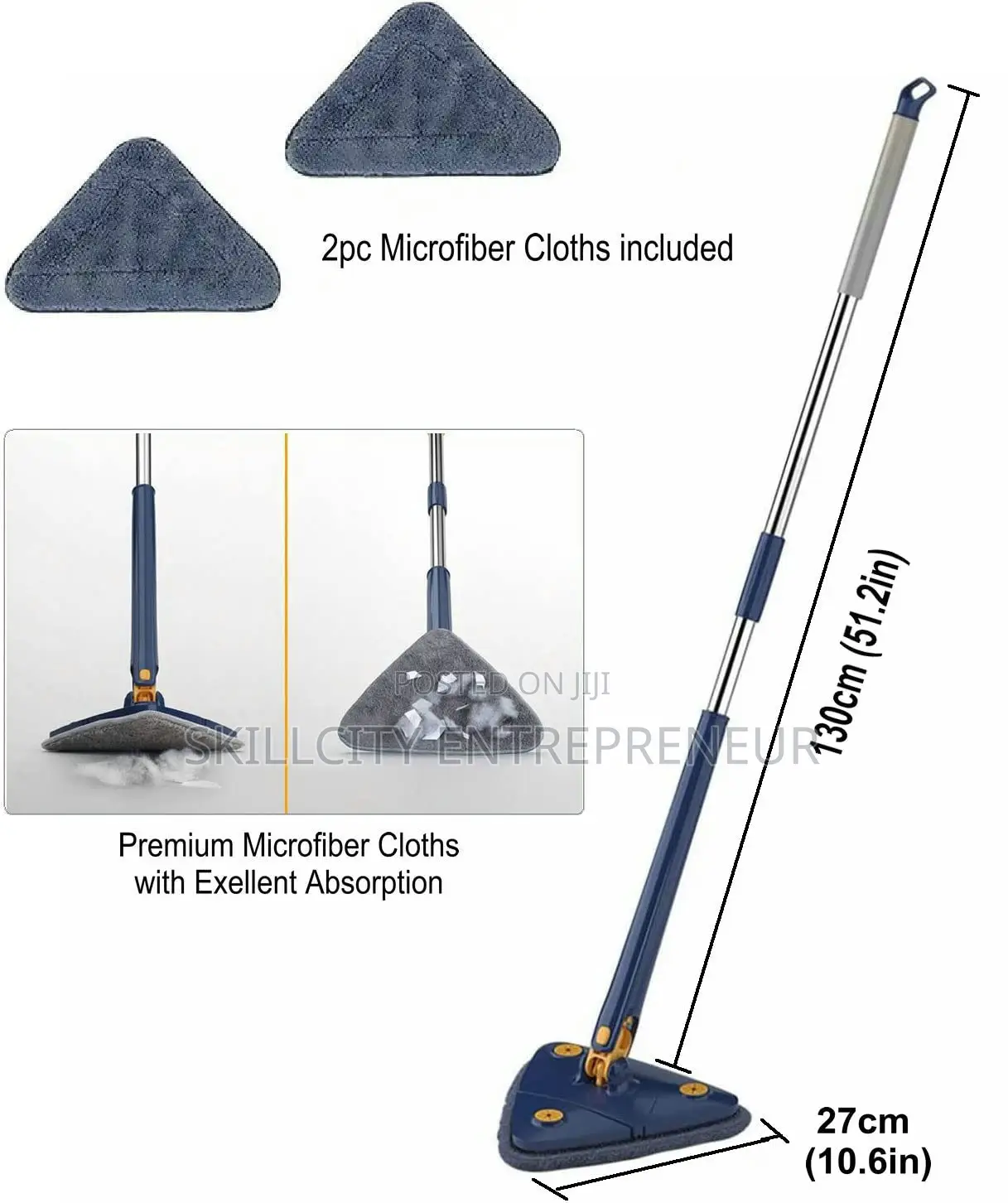 Microfiber Triangular Twist Water Mop