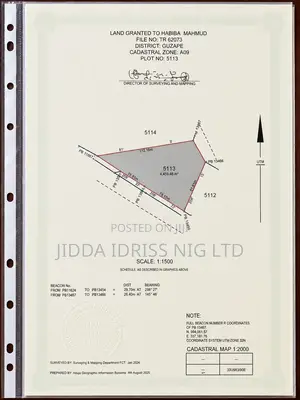 Direct Mandate: 4,459sqm Residential Plot In Guzape Main Abuja