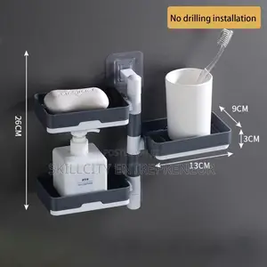 Self Adhesive Super Powerful 3-Layer Soap Dish for Bathroom