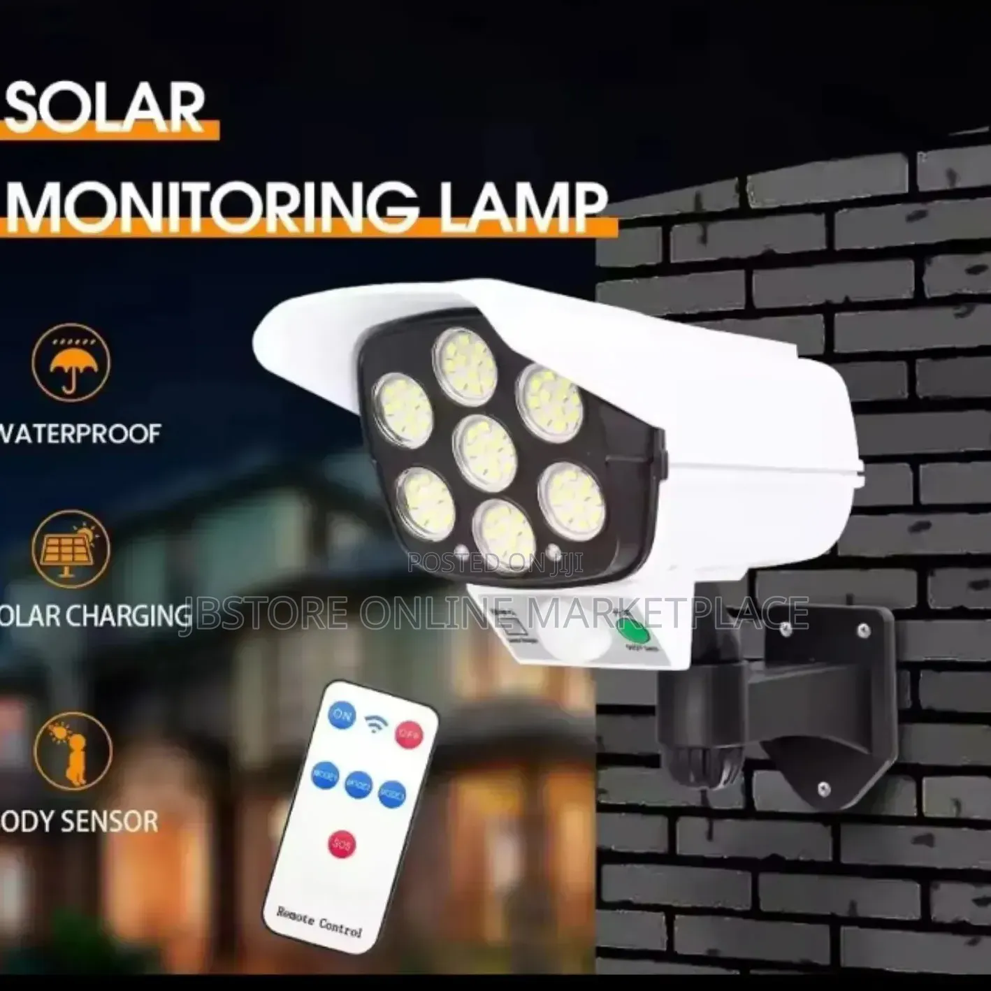 Solar Led Light-powered With Motion Security Light And Remote