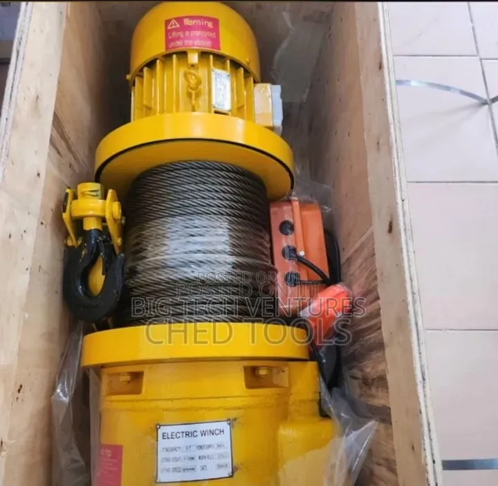 Heavy-Duty Electric Wire Rope Winch, Likely Designed for Industrial