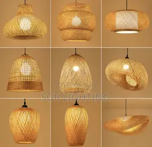 30cm Modern Bamboo Pendant Light Hand Woven Bamboo