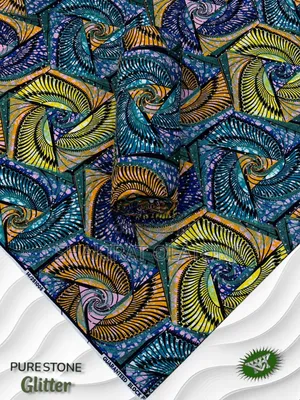Quality Pure Stone Glitter Ankara #35000/6yards