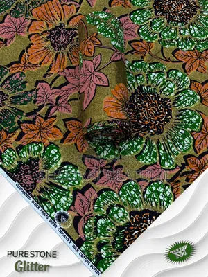Quality Pure Stone Glitter Ankara #35000/6yards