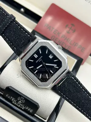 Patek Philippe Wristwatch in Denim and Leather Straps