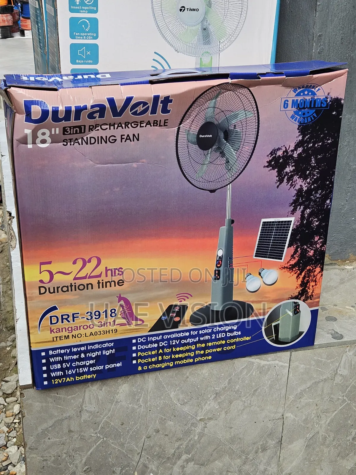 Duravoit18inches Solar Rechargeable Fan High Quality