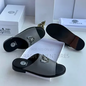 Versace Leather Slippers for Men's