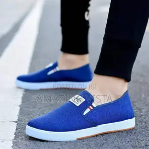 Men’S Casual Slip-on Canvas Shoes – Lightweight Sneakers - Blue