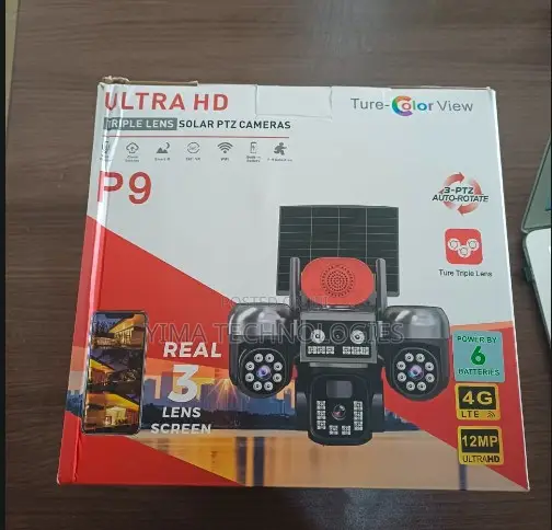 Three Lens Solar 4g CCTV Camera