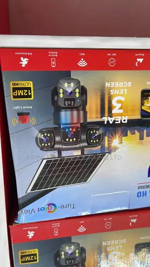 V380 Pro Ultra Hd Triple Lens Solar Powered Ptz Security Camera.