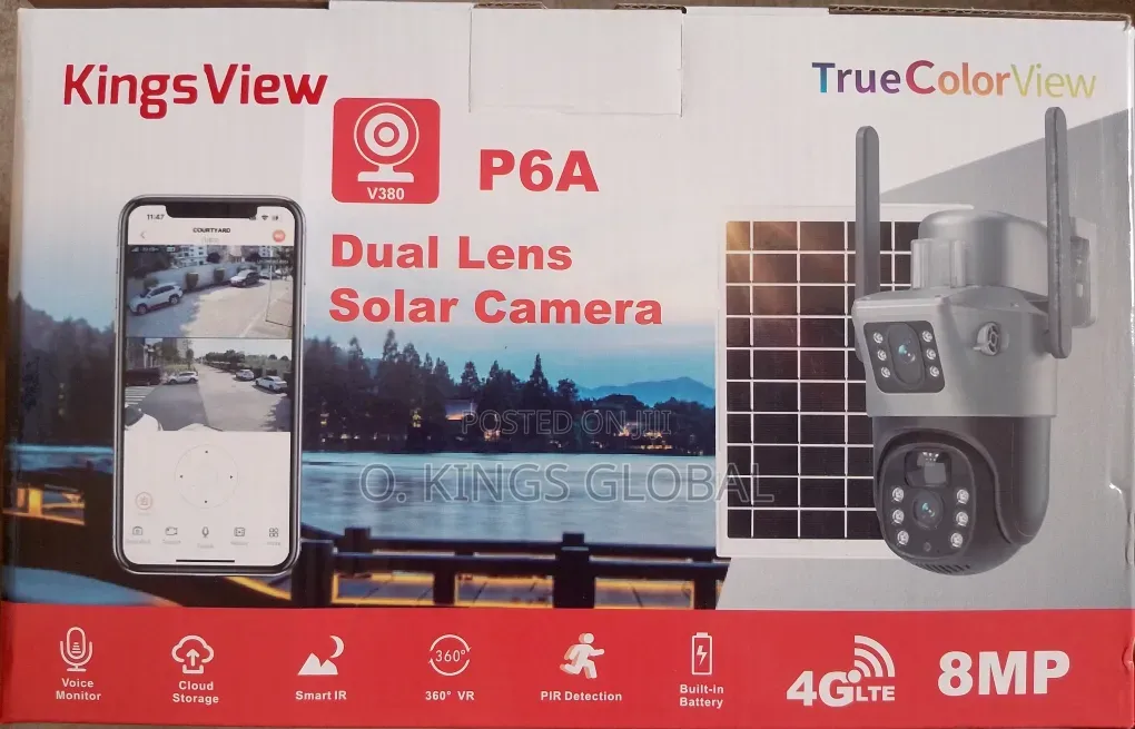 V380 Pro Dual Lens 8mp, 4g, Solar Powered CCTV Camera
